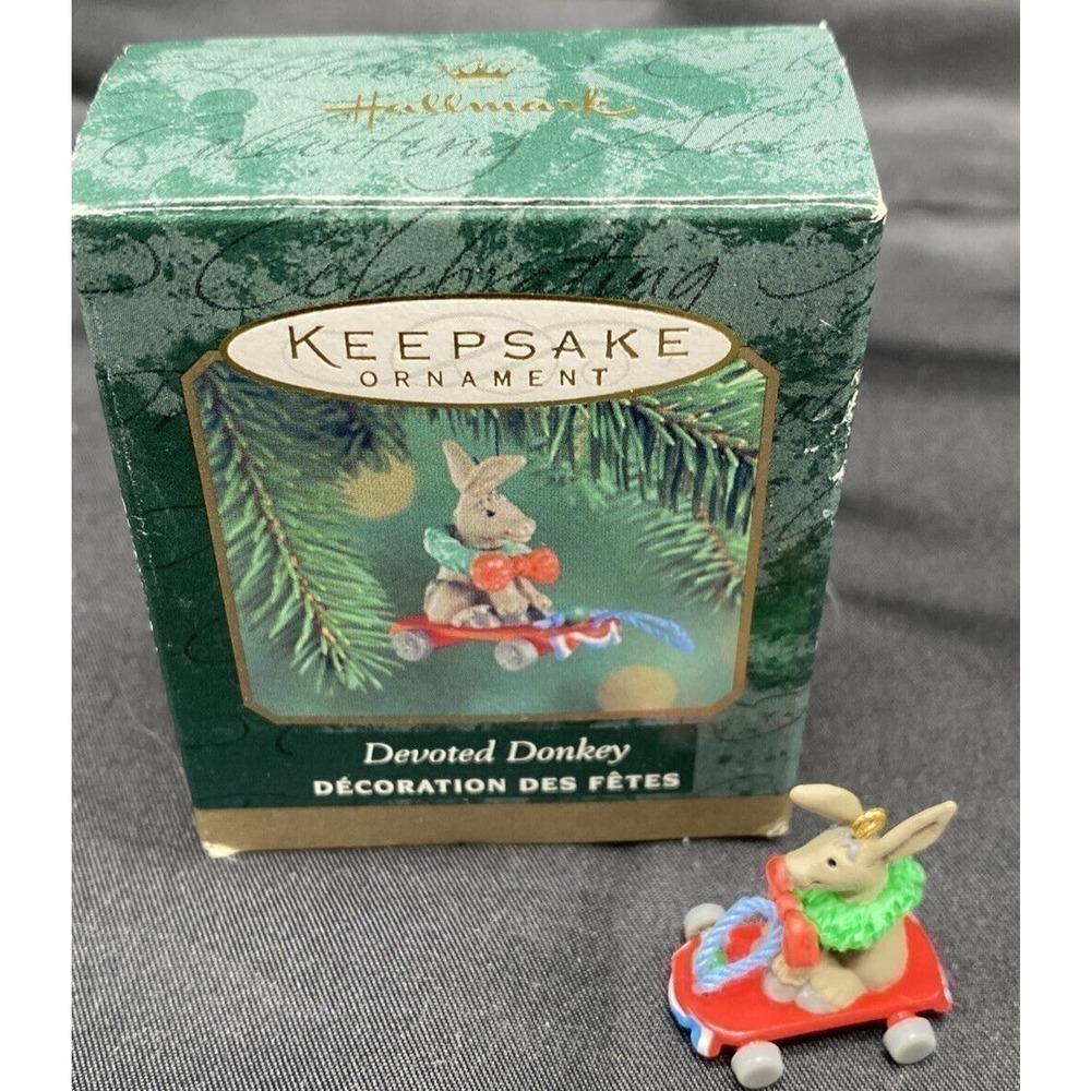 DEVOTED Donkey 2000 Miniature Hallmark 015012528657 NEW BOX Christmas Ornament